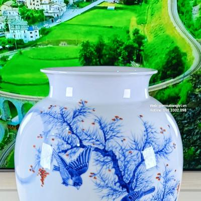 Bình Dáng Chum Họa Tiết Hoa Hảo Nguyệt Viên
